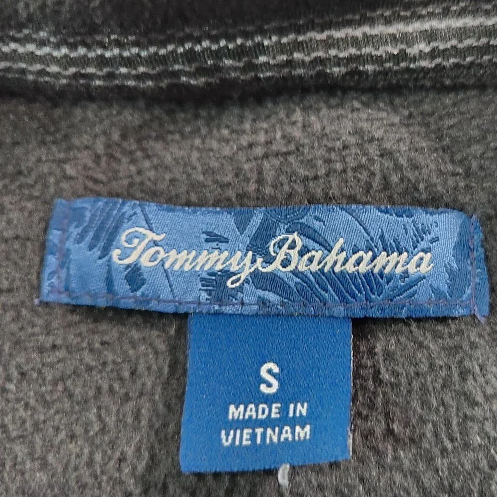 Tommy Bahama Gray Fleece Quarter Zip Pullover Sweater Mens Two Tone Lot F